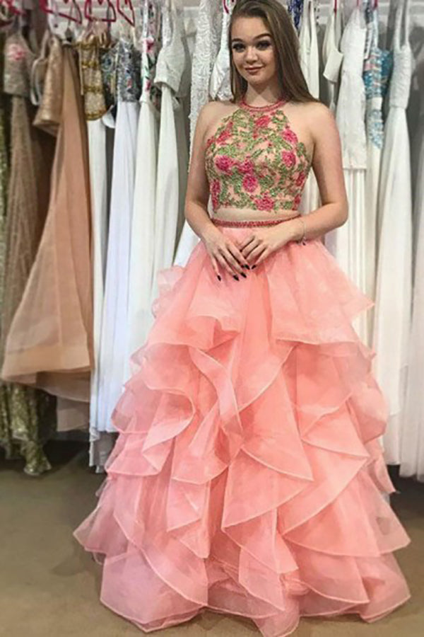 Tulle ruffle clearance prom dress