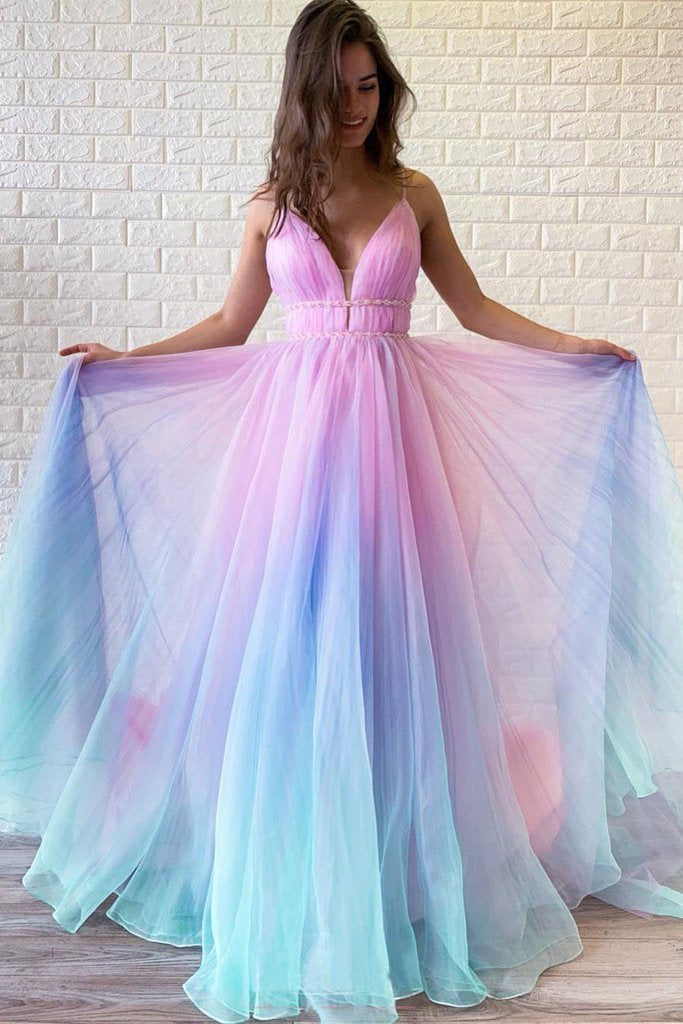 tie dye prom dress