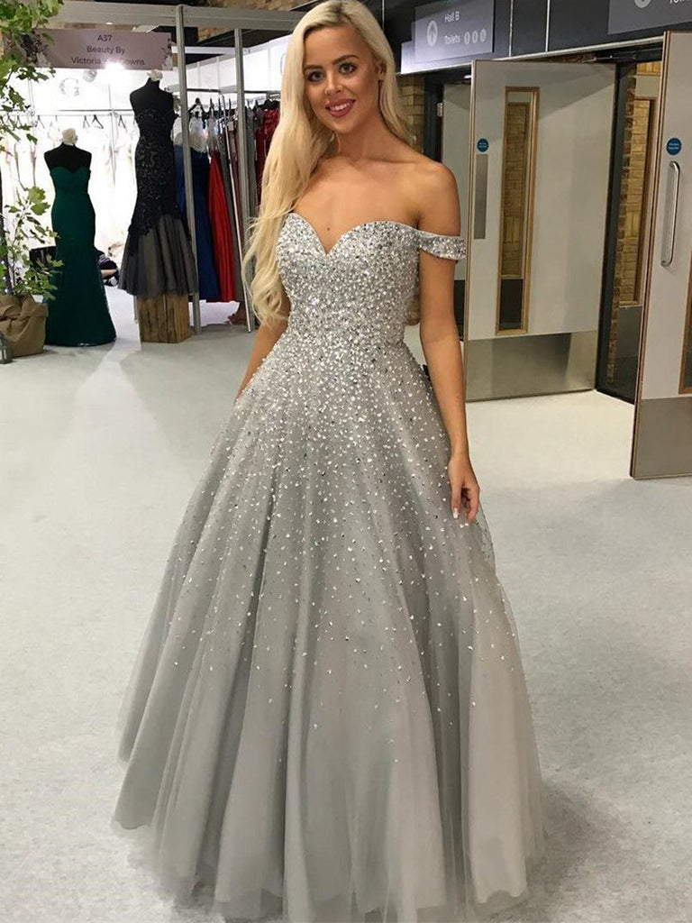 Grey and silver prom hot sale dresses