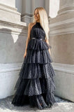 A-Line Tulle Long Prom Dress With Ruffles, Evening Gown SJ211071